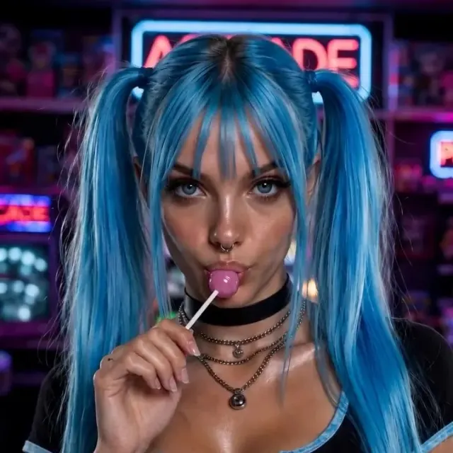 Still from episode 1 of Horny at the Arcade